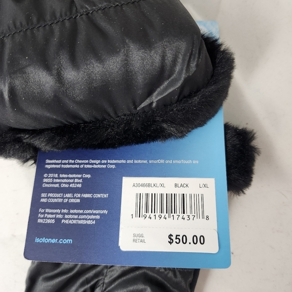 Isotoner Sleek Heat Women's Black Glove L/XL - Picture 5 of 12